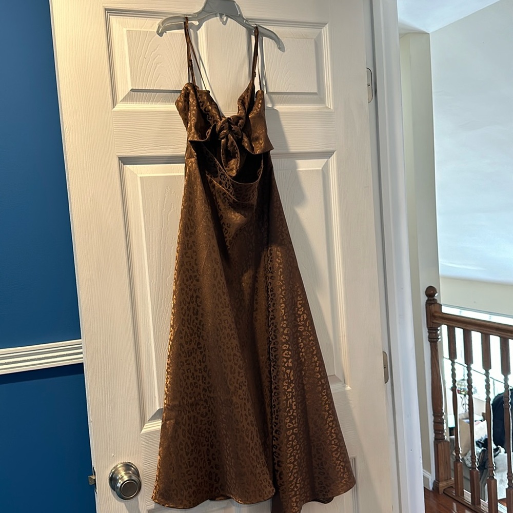 Bronze Colored Hi-Lo Dress